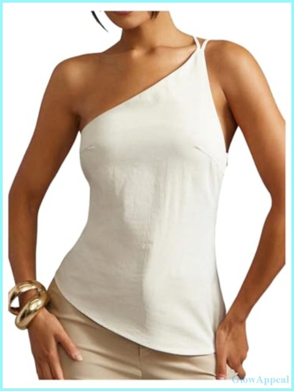 Women's Asymmetrical One Shoulder Tank Top Backless Going Out Top